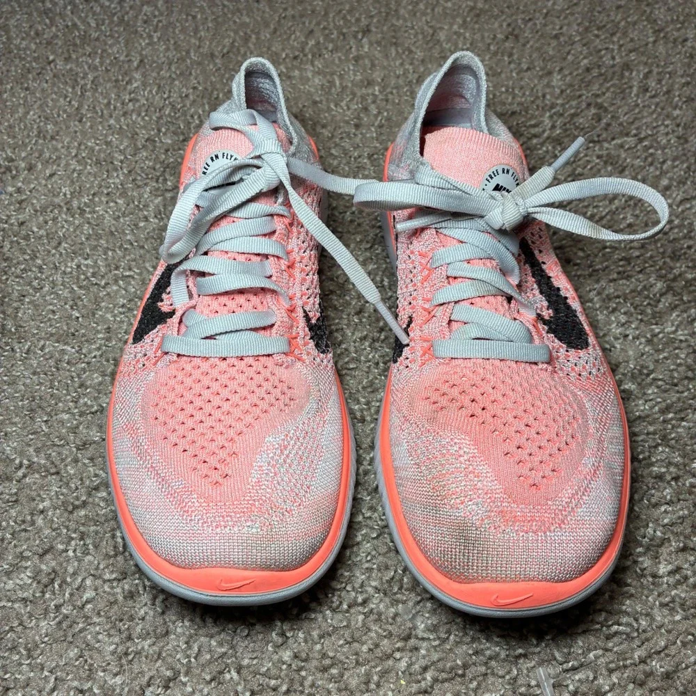 Nike Free RN Flyknit 2018 Running Shoes Women 7.5 Pink Athletic Sneaker 942839